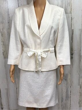 Alex Marie Ivory Two-Piece Skirt Set with Satin Tie
